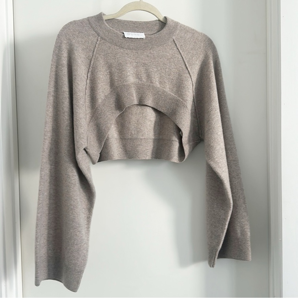 Dune_ Cropped Cashmere Sweater Beige S M L OS